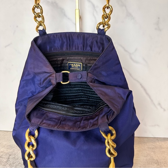 Prada Nylon Navy Blue Bucket Bag - Picture 6 of 16